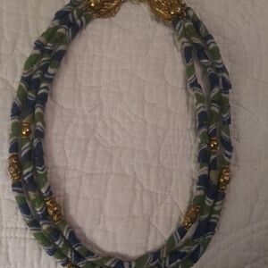 NWOT Harrod's Glass Bead Necklace w/ Gold Accents- Never Worn